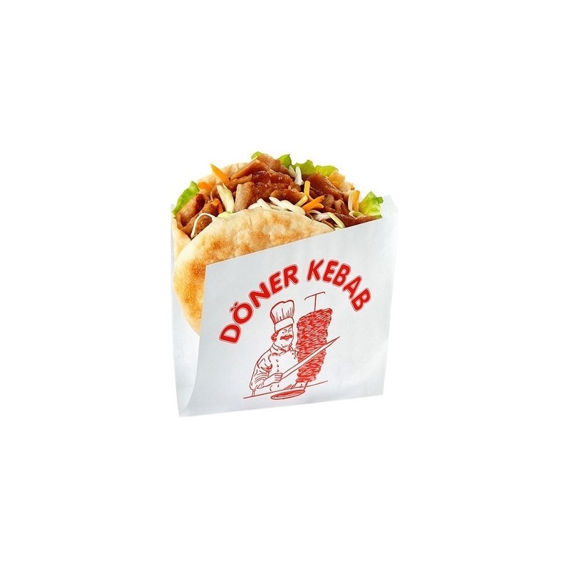 Sac à Doner kebab marron de  16 x 16 cm