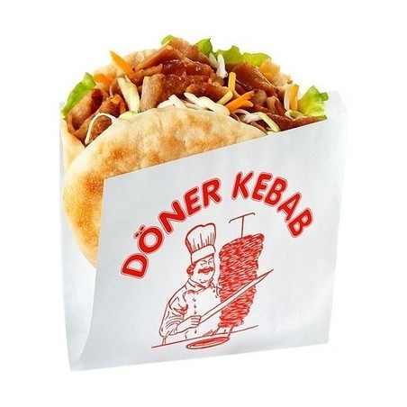 Sac à Doner kebab marron de  16 x 16 cm