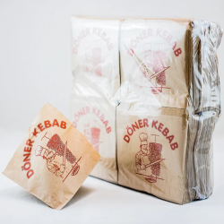 Sac à Doner kebab marron de  16 x 16 cm