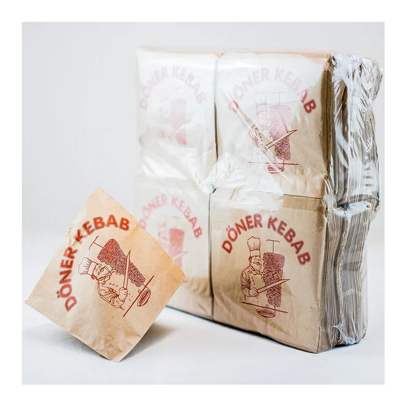 Sac à Doner kebab marron de  16 x 16 cm