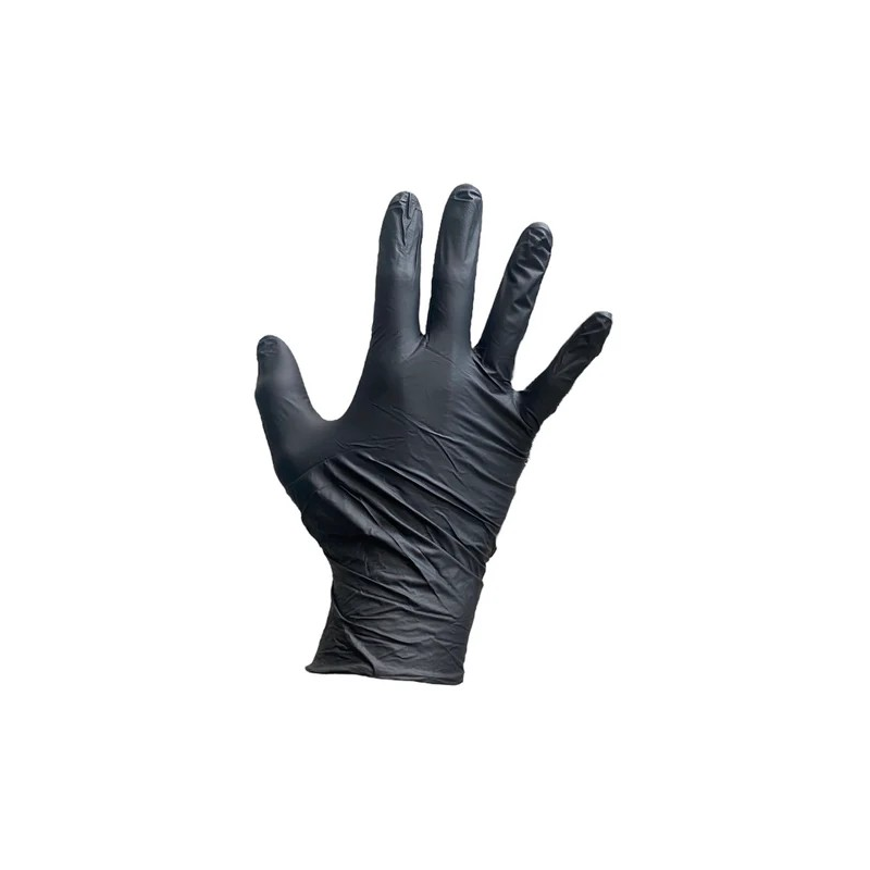 Gants en nitrile noir (S, M, L, XL) sans poudre, paquet de 100