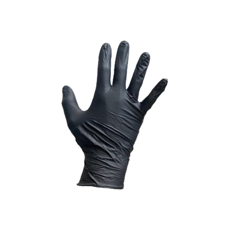Gants en nitrile noir (S, M, L, XL) sans poudre, paquet de 100