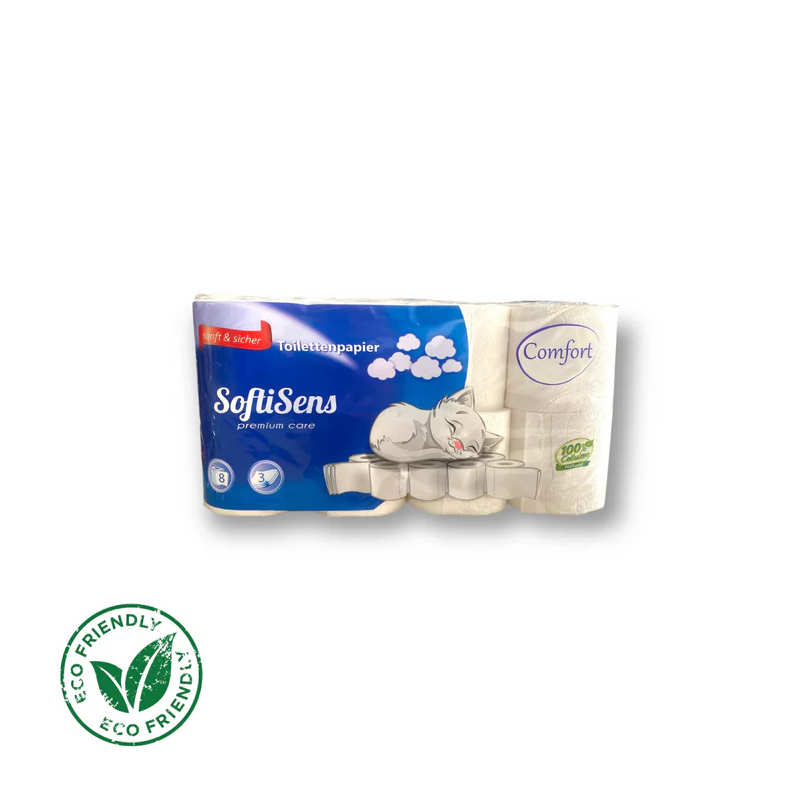 64 rollen toiletpapier, 150 vellen per rol, 3-laags, hoge kwaliteit, wit, TOP