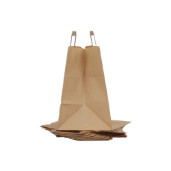250 bruine papieren draagtassen 32x17x28cm