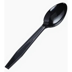 Zwarte plastic lepel